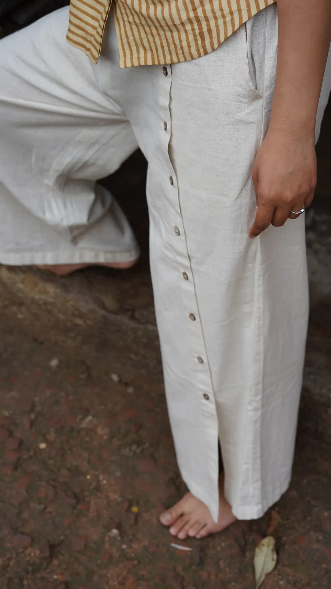 DSC05336 Mrima wide leg pants with pocket cotton | Jasmine - Image 1