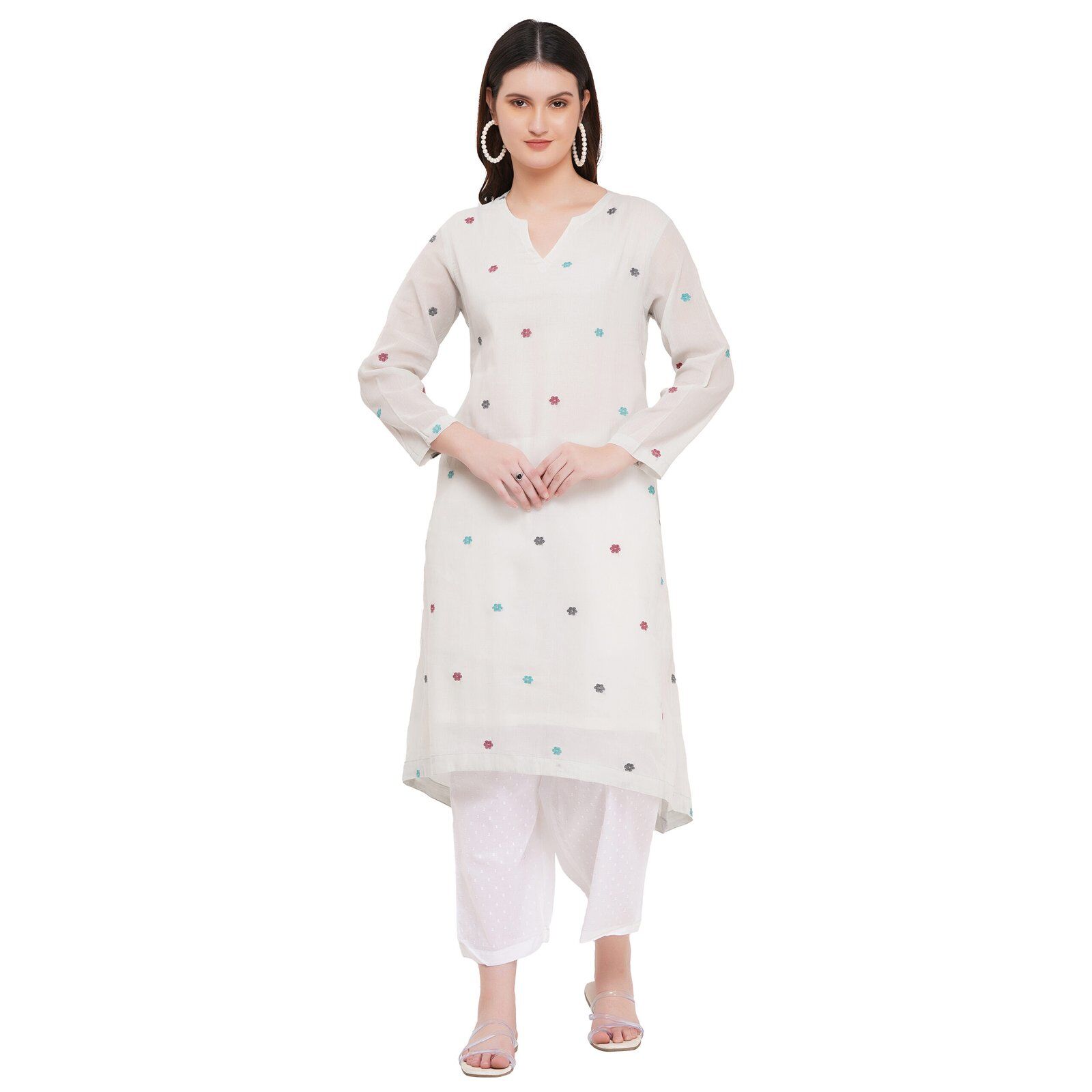 DSC04000 Mrima Premium Jamdani organic cotton Kurta Set | Clematis - Image 1