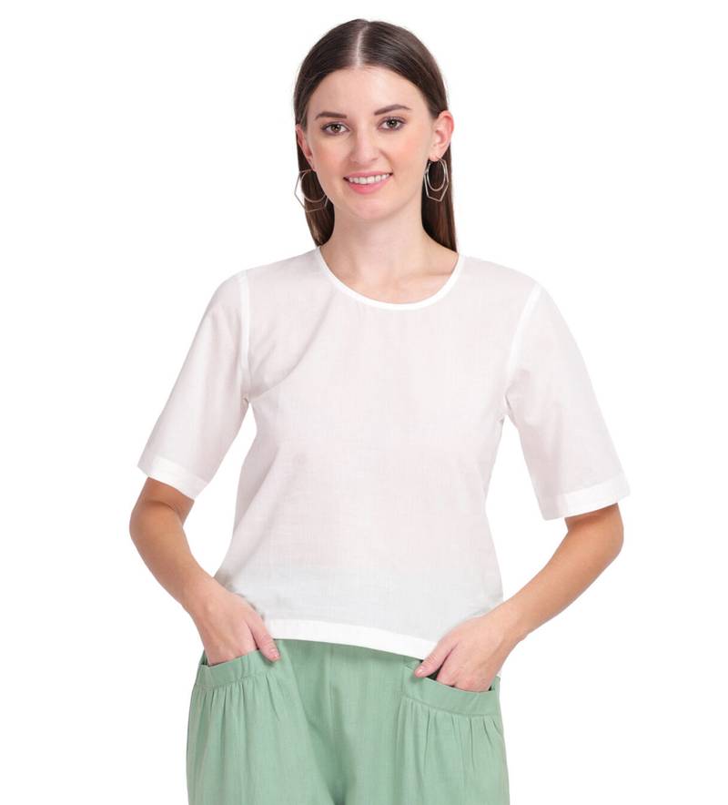 Mrima half sleeve yoga Top organic cotton | Parijata - Image 1