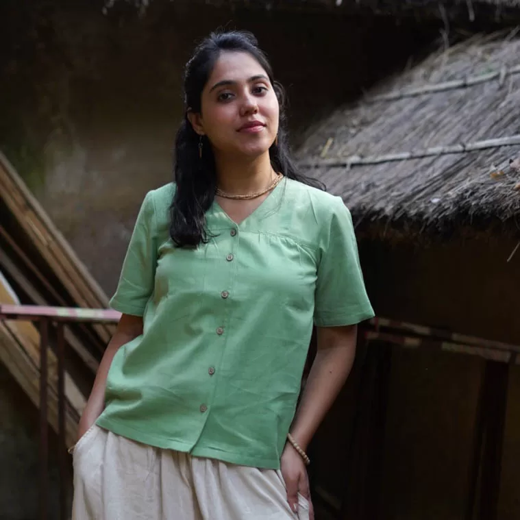 Mrima half sleeve Top organic cotton | Tulsi - Image 1