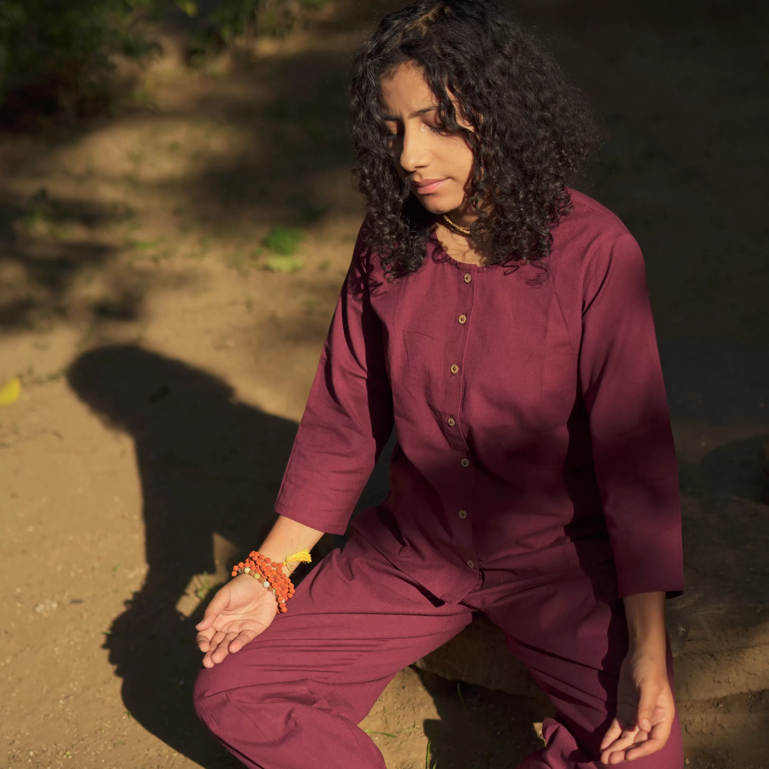 Mrima half 3/4 the sleeve Top organic cotton | Palash - Image 1