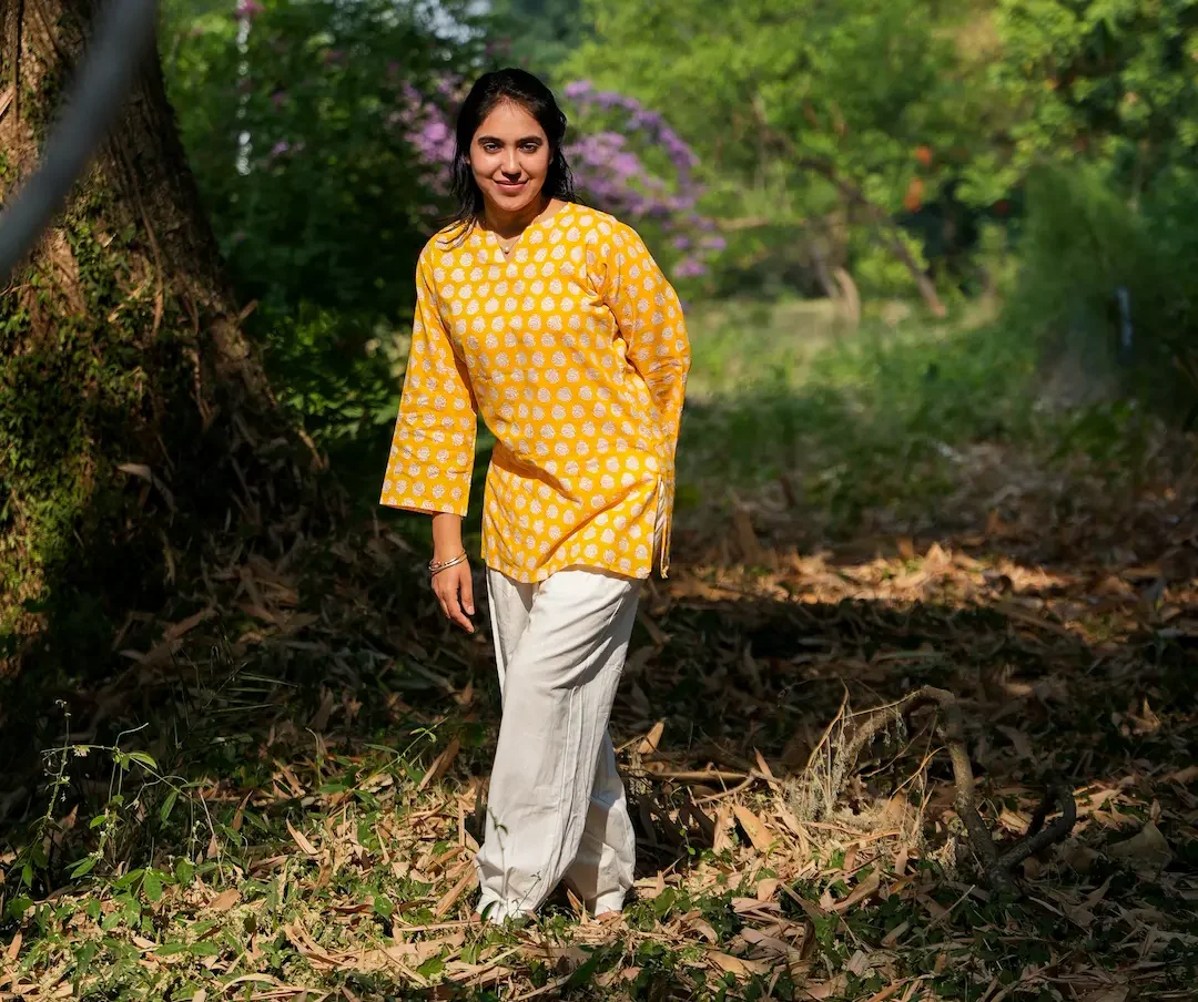 Block printed Short kurta organic cotton | Surya Mukhi - Image 1