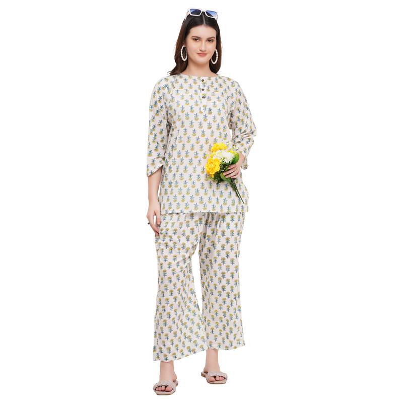 Mrima Cotton Printed Co-Ord Set with pockets | Freesia - Image 1