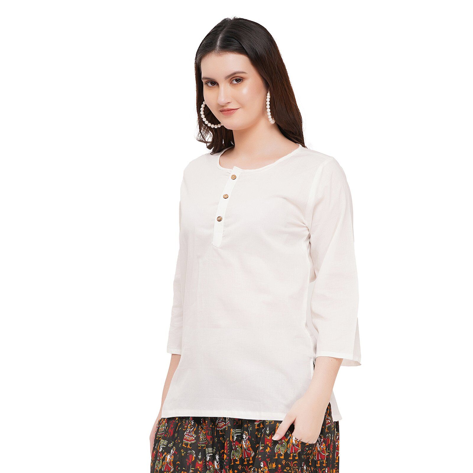 Mrima long sleeves cotton Top | Dahlia - Image 1