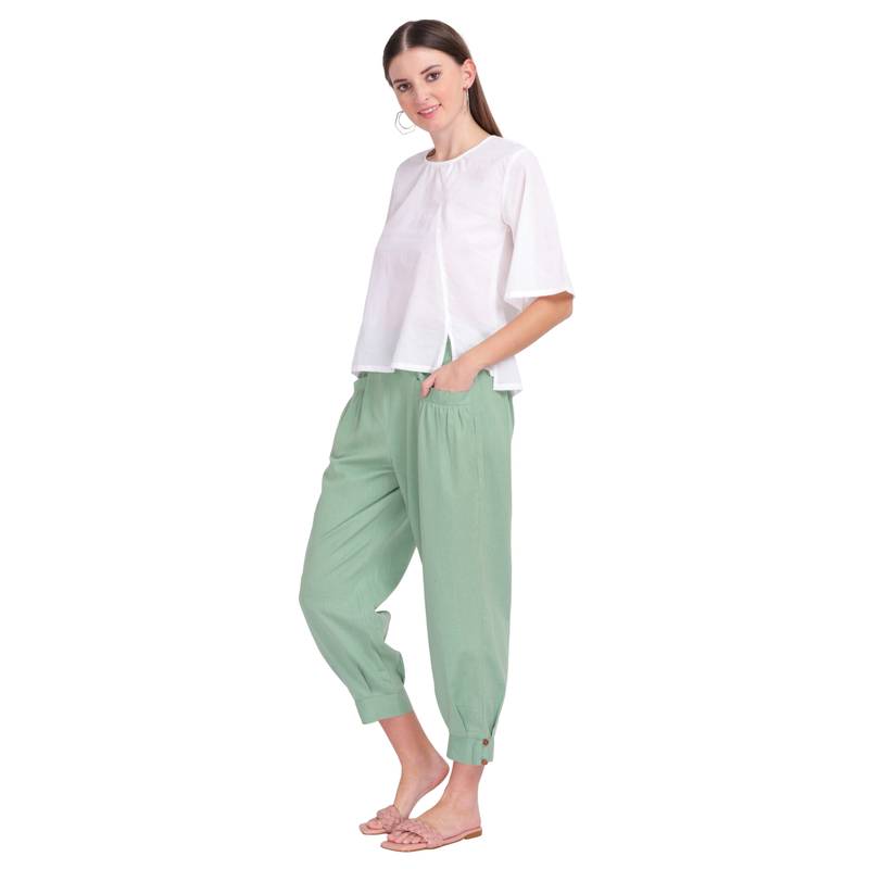 Mrima Yoga Set organic cotton with pockets | Akash neem - Image 1